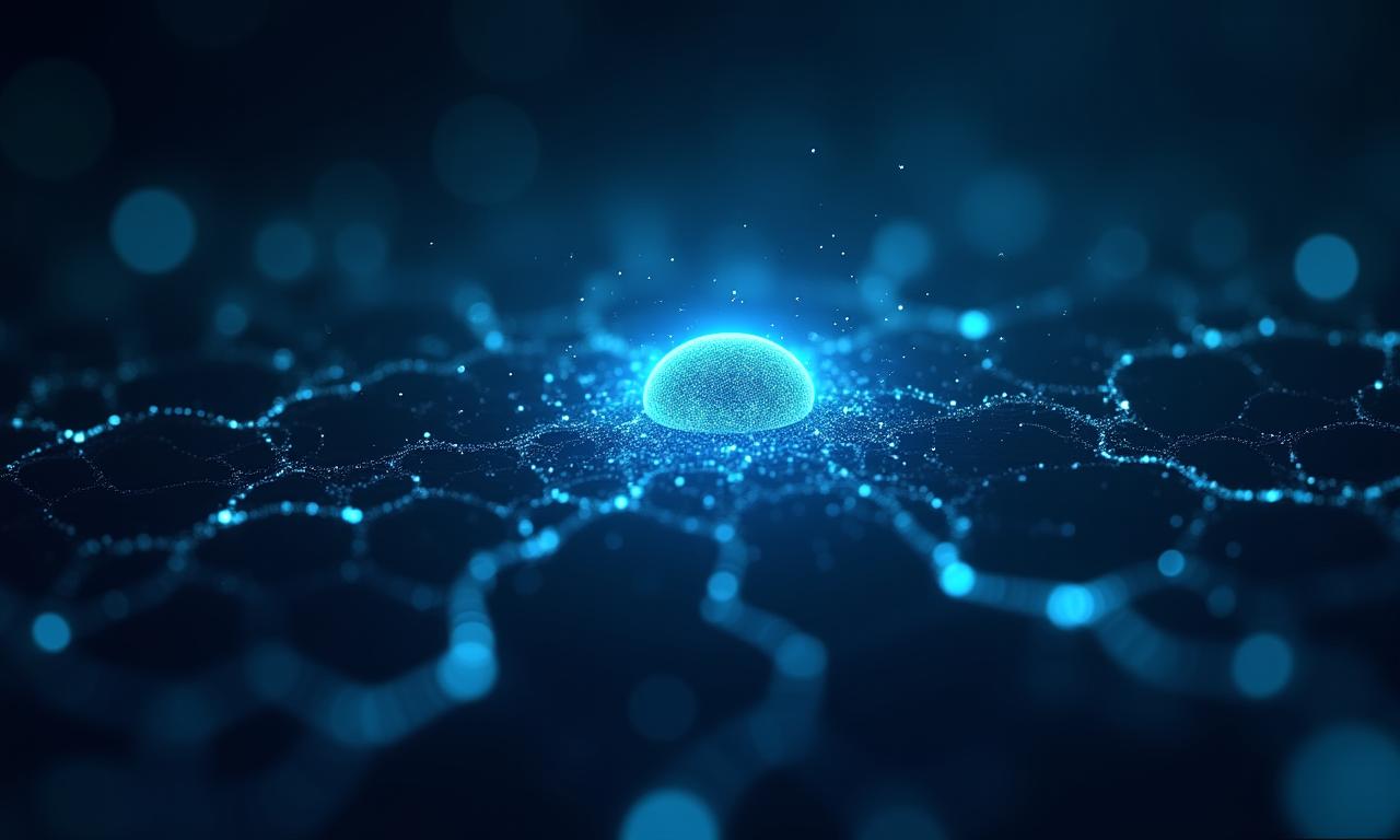 Visualización abstracta de inteligencia artificial y datos de negocio